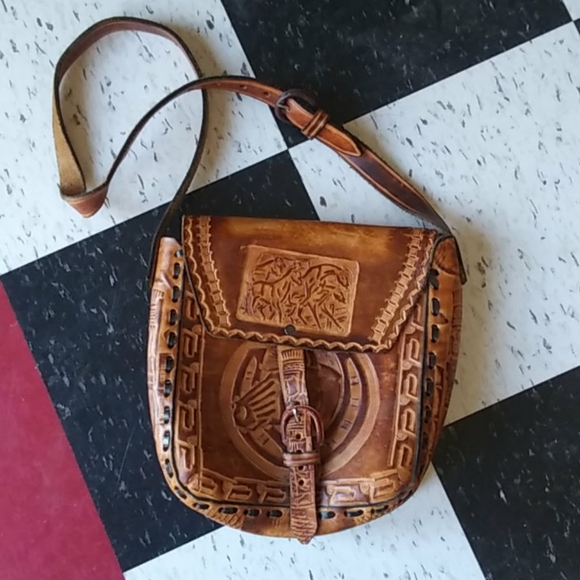 Vintage Handbags - Mexican leather purse vintage